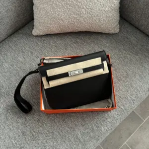 Hermes Kelly Depeches Noir-Argente